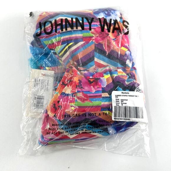 Johnny Was Women's Summer Stripes Tanksuit One Piece Size M - Picture 3 of 11